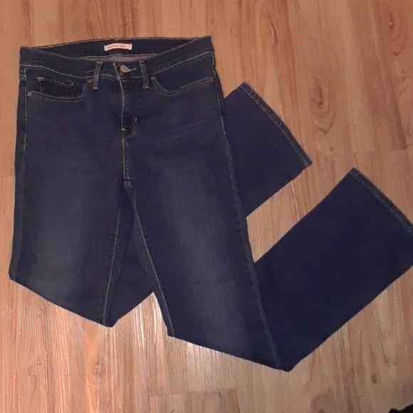 LEVI'S 315 Shaping Bootcut Deep Blue Denim Levi Jeans 29 R - Picture 1 of 5